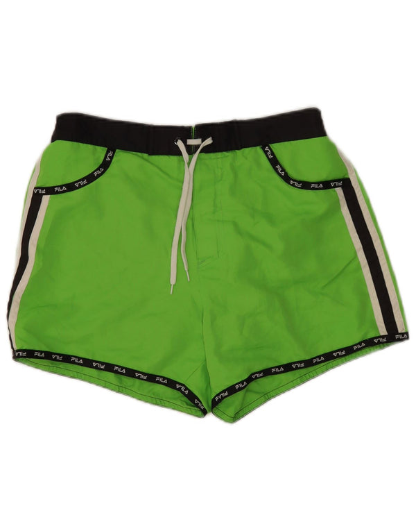 Pantaloncini da bagno con grafica Fila da donna UK 14 Large Verde Poliestere