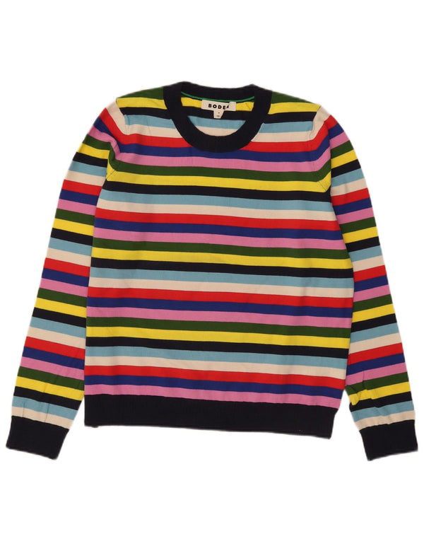 Maglione maglione girocollo da donna Boden UK 14 a righe multicolori medie