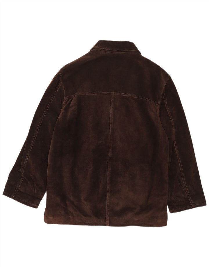 Giacca vintage in pelle scamosciata da uomo IT 44 XS Marrone