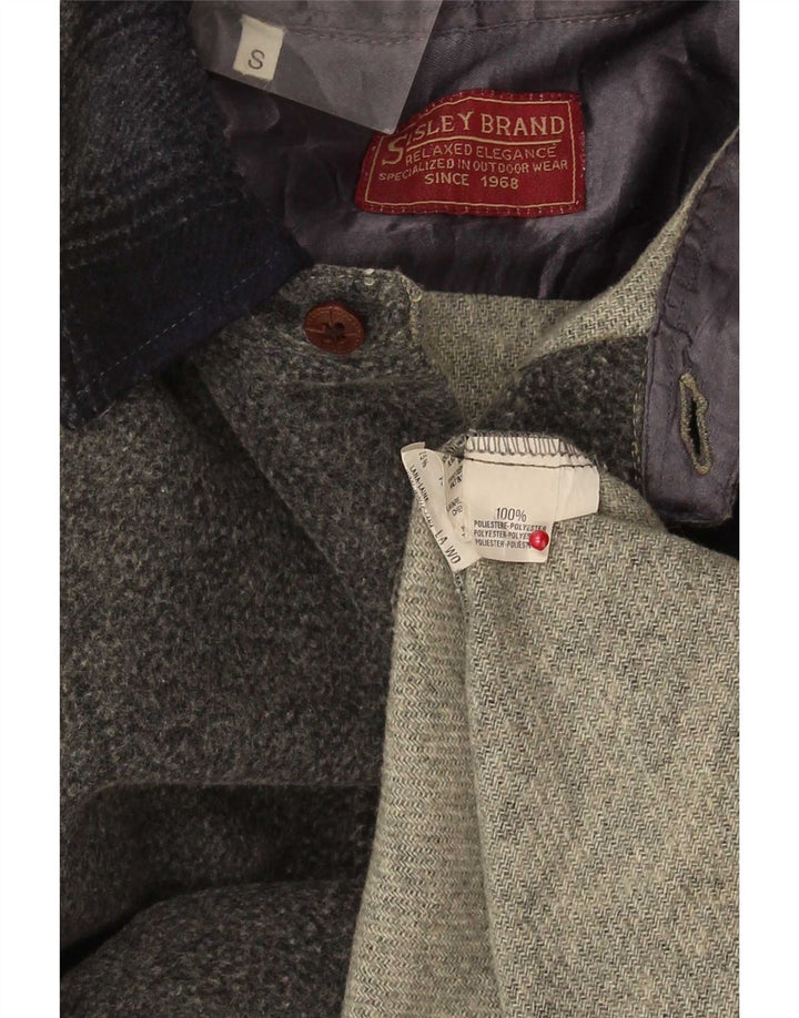 Camicia overshirt da uomo Sisley, vestibilità ampia, piccola, in poliestere color block grigio