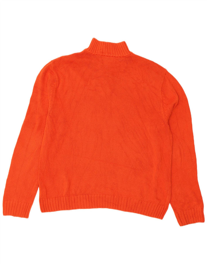 Maglione da uomo con collo con zip CHAPS XL in cotone arancione