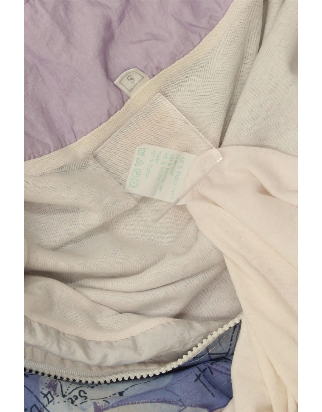 Giacca da tuta oversize da donna VINTAGE UK 10 piccola bianca