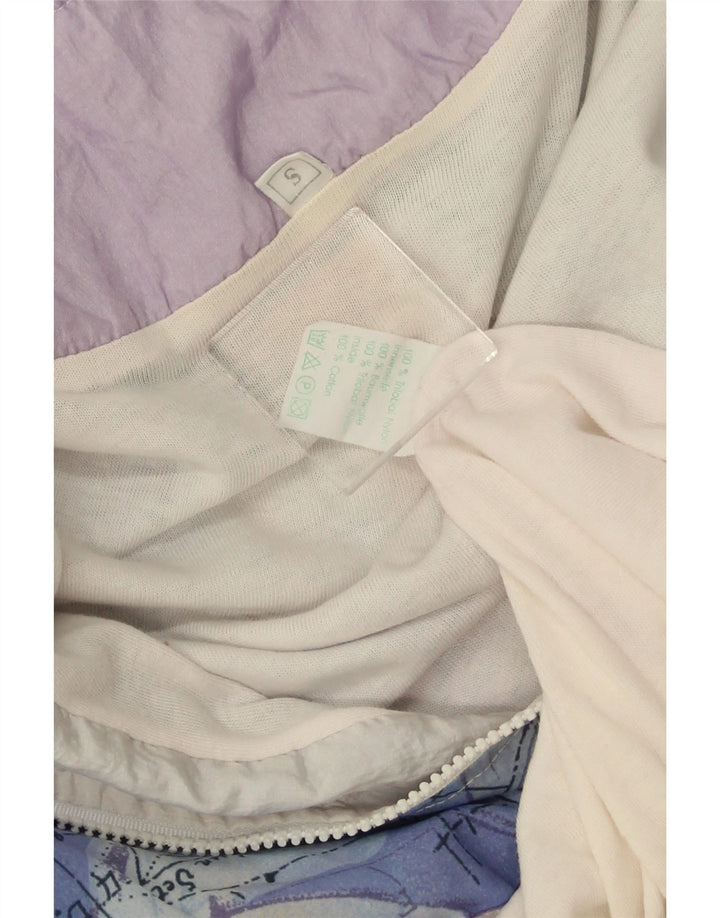 Giacca da tuta oversize da donna VINTAGE UK 10 piccola bianca