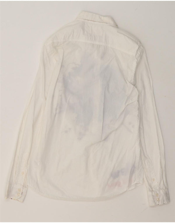Camicia Desigual da uomo con vestibilità regolare grafica piccola in cotone floreale bianco
