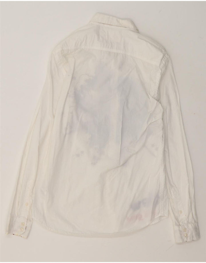 Camicia Desigual da uomo con vestibilità regolare grafica piccola in cotone floreale bianco