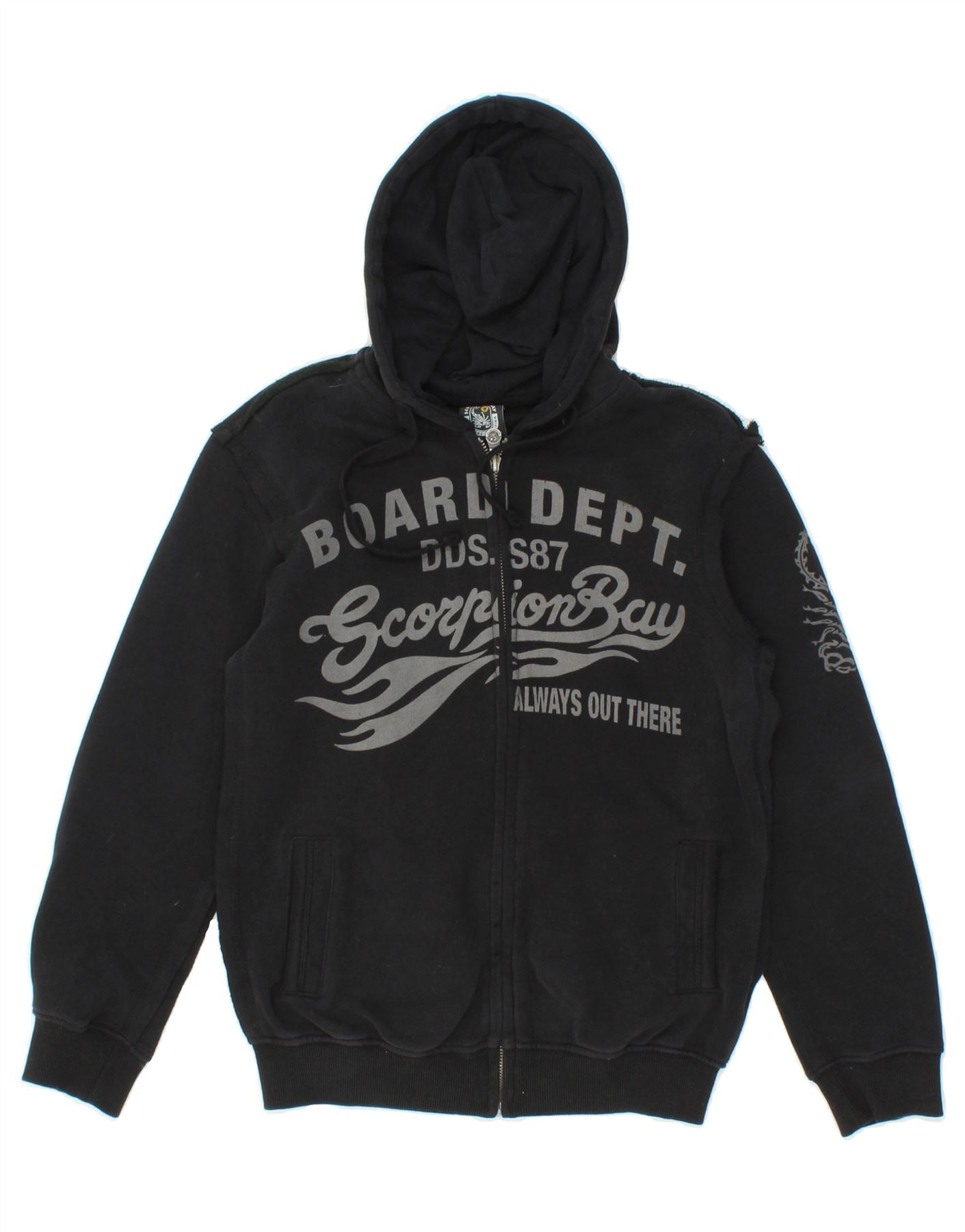 SCORPION BAY Boys Graphic Zip Hoodie Sweater 8-9 Years Medium