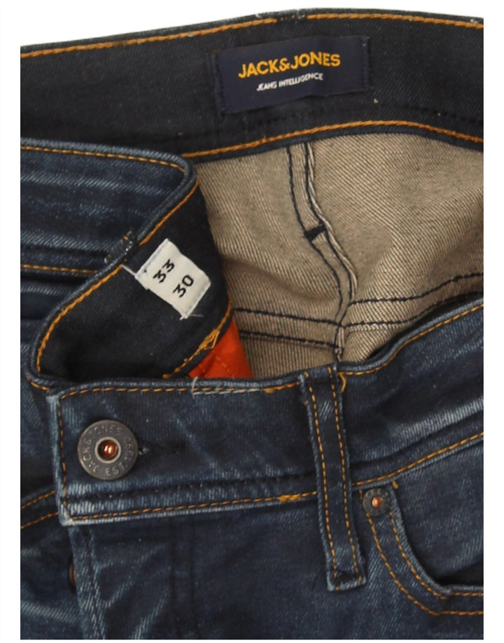 Jack & Jones Uomo Tim Slim Jeans dritti W33 L30 Blu Navy