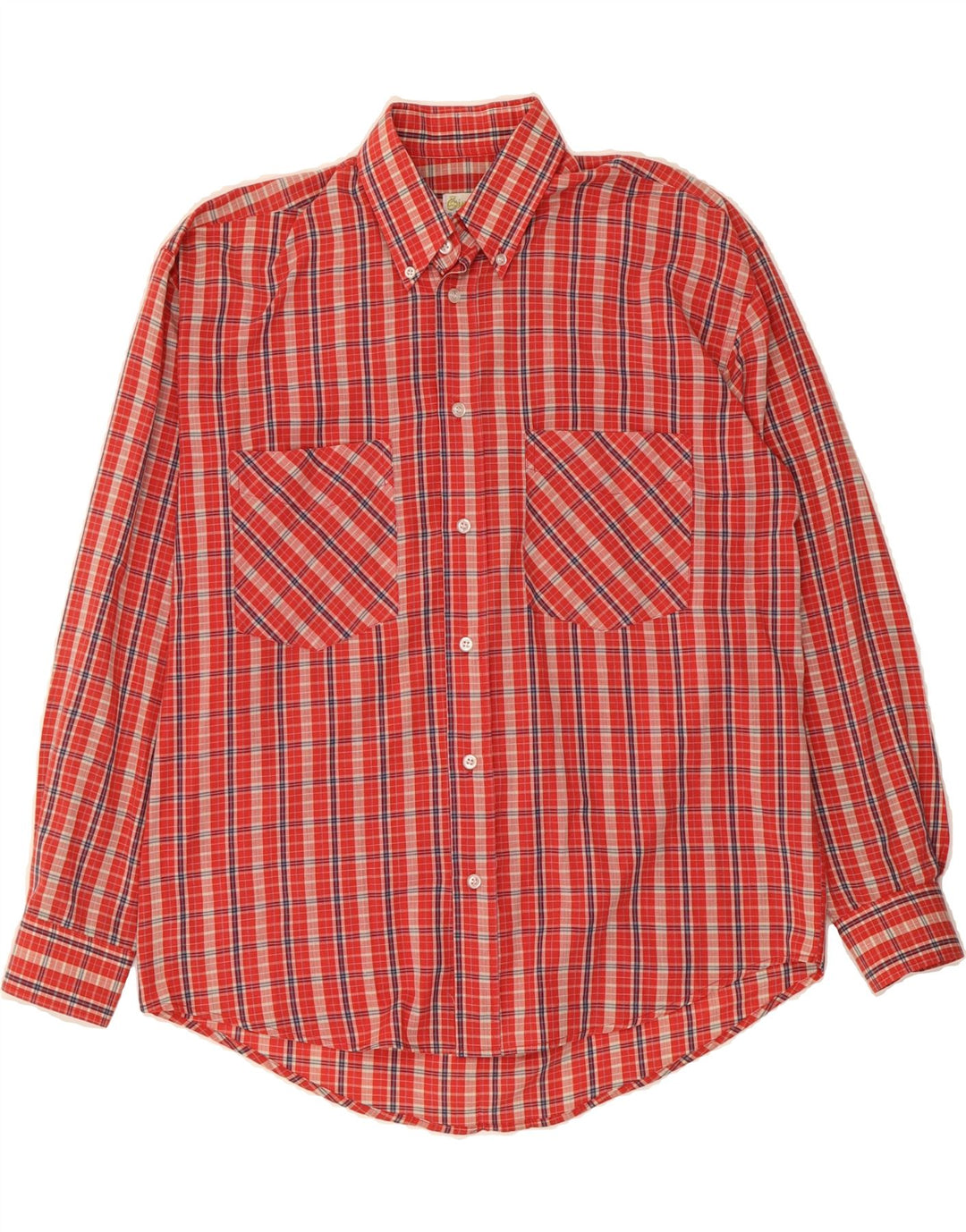 VINTAGE Mens Flannel Shirt Medium Red Check Polyester Vintage Vintage and Second-Hand Vintage from Messina Hembry 