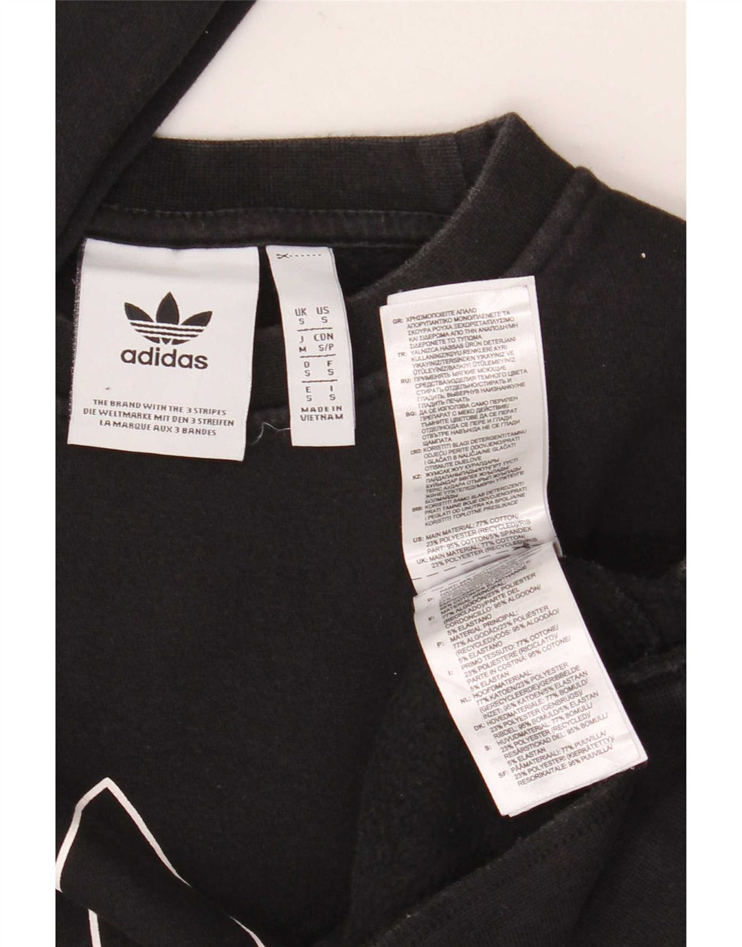 Felpa grafica da uomo Adidas Maglione piccolo cotone nero