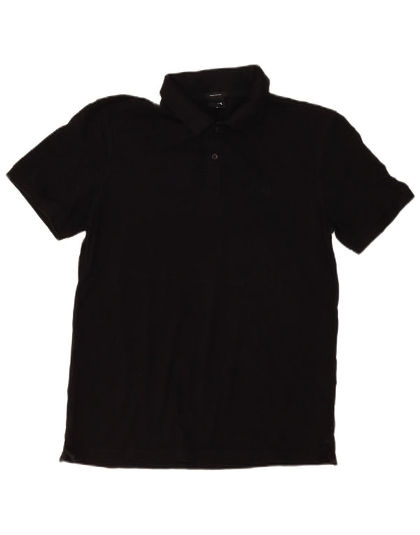Polo da uomo Hugo Boss in cotone nero medio