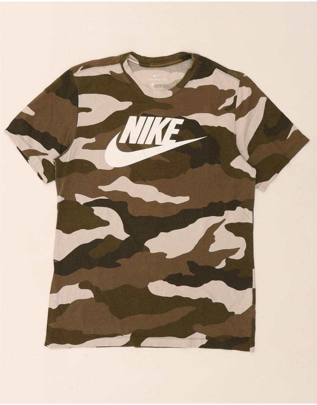 T-shirt grafica da uomo NIKE Top in cotone mimetico medio kaki