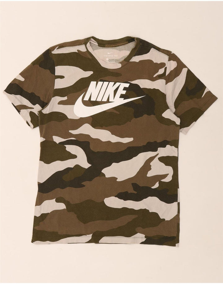 T-shirt grafica da uomo NIKE Top in cotone mimetico medio kaki