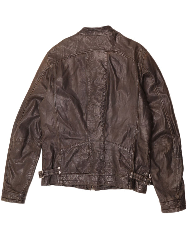 Bomboogie Giacca da pilota in pelle da uomo UK 42 XL Pelle marrone
