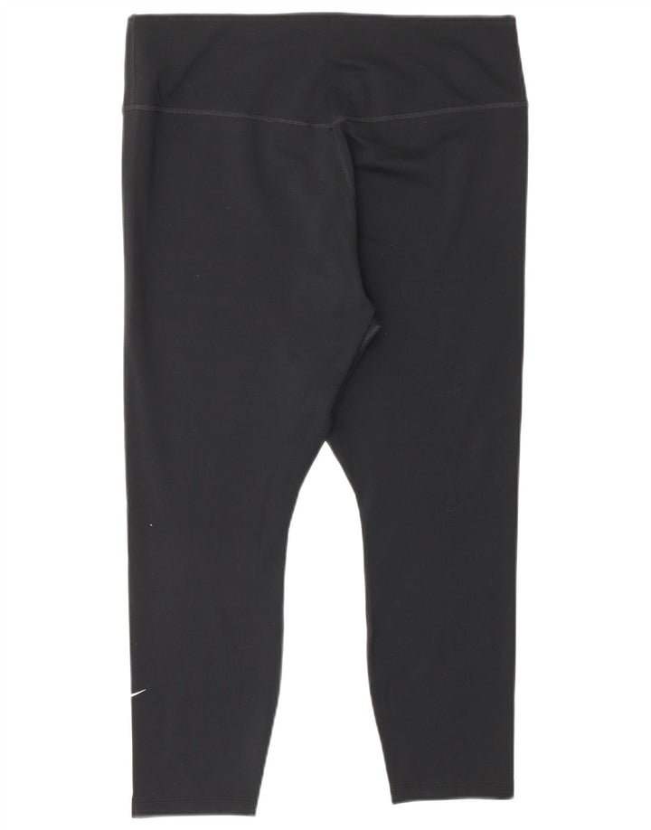 Leggings Capri Dri Fit da donna NIKE UK 14 Large Nero Poliestere