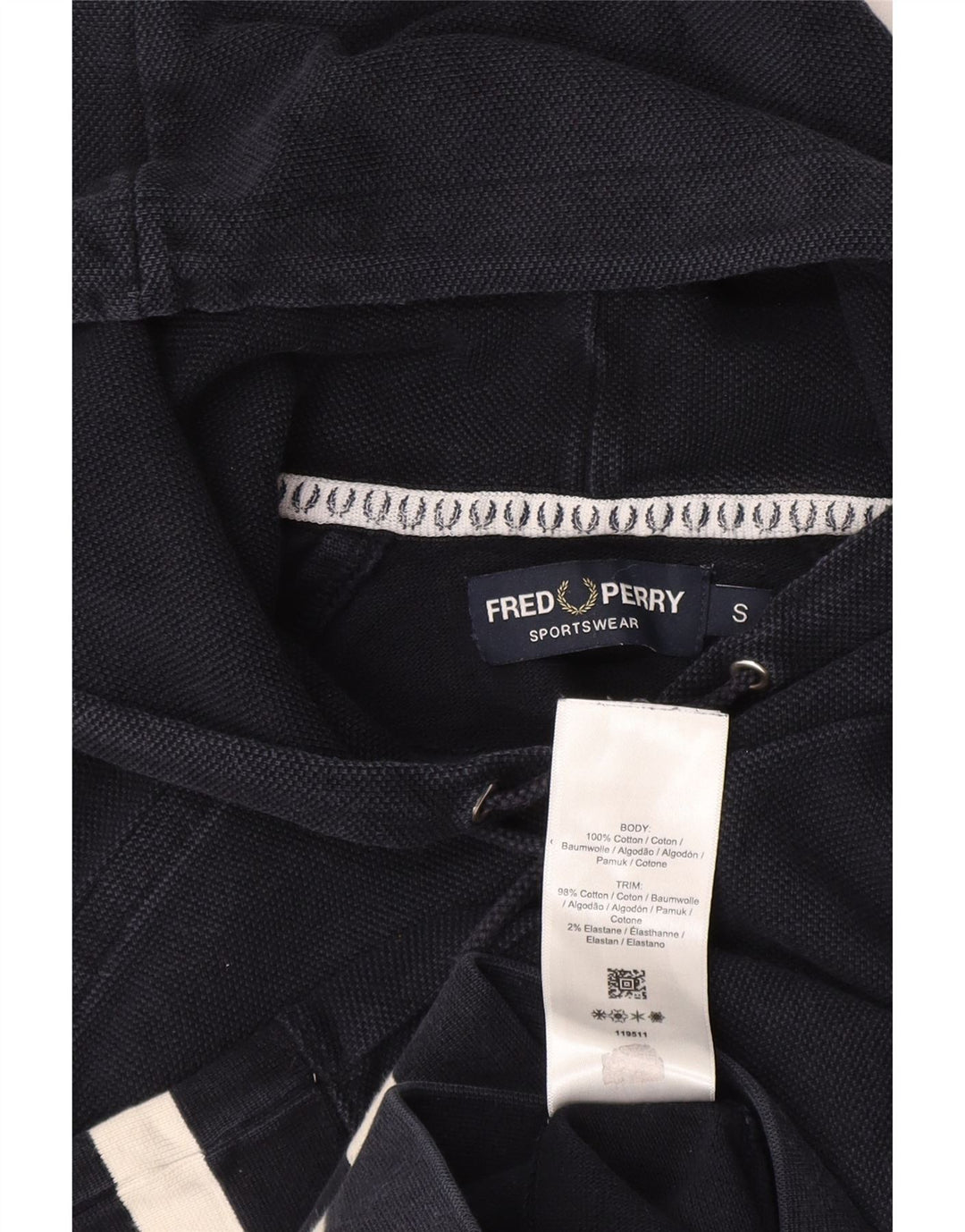 Felpa con cappuccio da uomo Fred Perry piccola in cotone blu navy