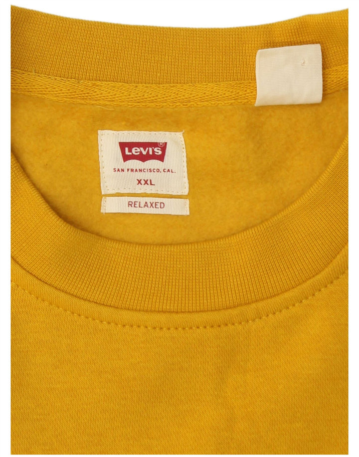 LEVI'S Felpa da uomo rilassata e vestibilità ampia, 2XL, cotone giallo