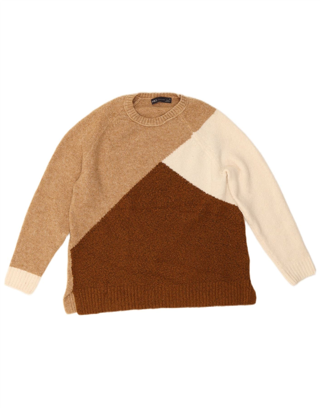 Maglione maglione girocollo da donna Marks & Spencer UK 12 Marrone medio