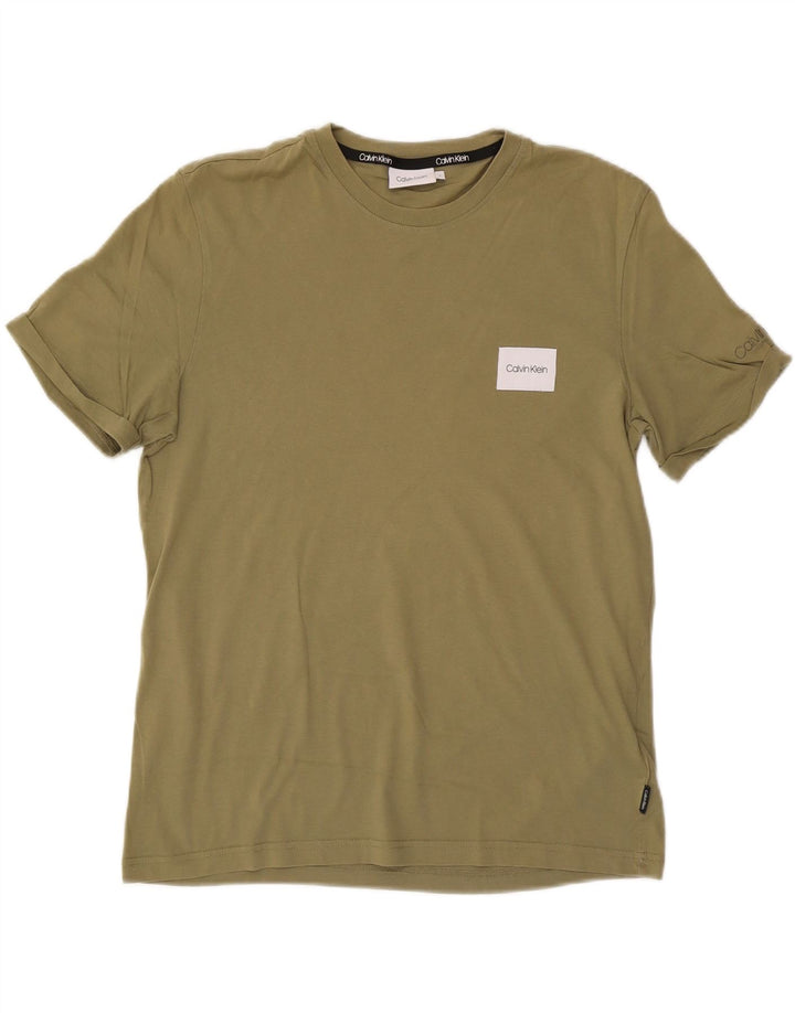 CALVIN KLEIN T-shirt da uomo Top Large in cotone verde