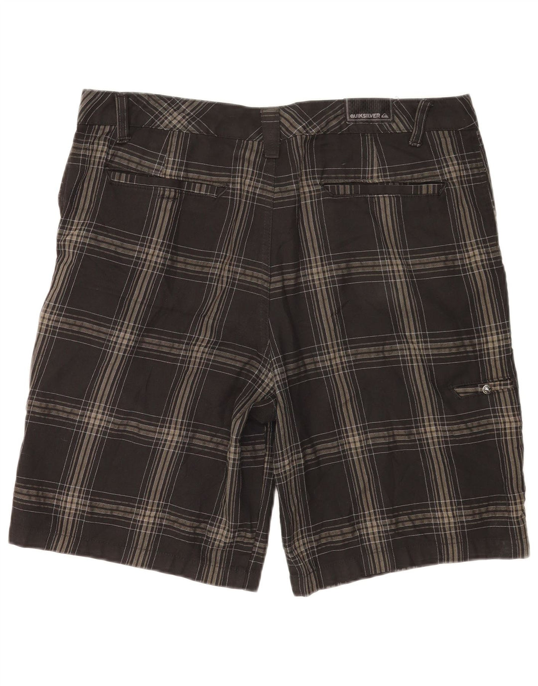 Pantaloncini chino da uomo Quiksilver W36 in poliestere a quadri grigi grandi