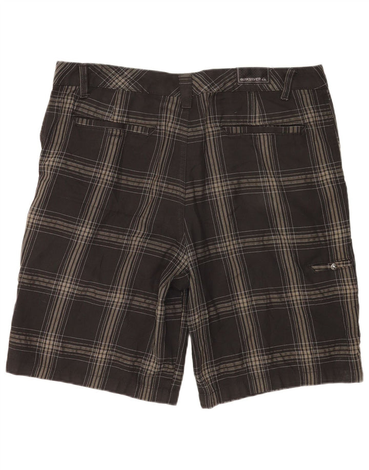 Pantaloncini chino da uomo Quiksilver W36 in poliestere a quadri grigi grandi