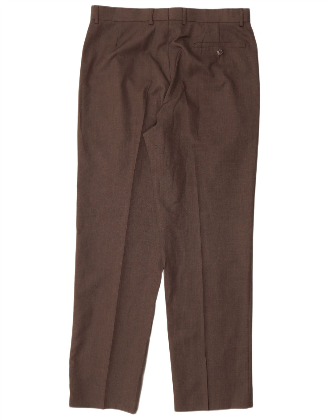 MARKS & SPENCER Pantaloni da abito dritti da uomo W34 L33 Poliestere marrone