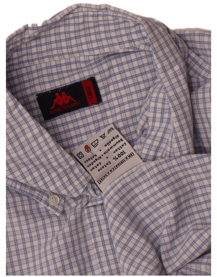 Camicia da uomo KAPPA grande in cotone a quadretti blu
