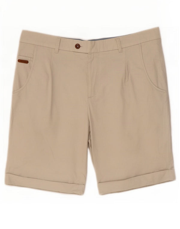 Pantaloncini casual con pegging da uomo Zara EU 42 Large W32 in cotone beige