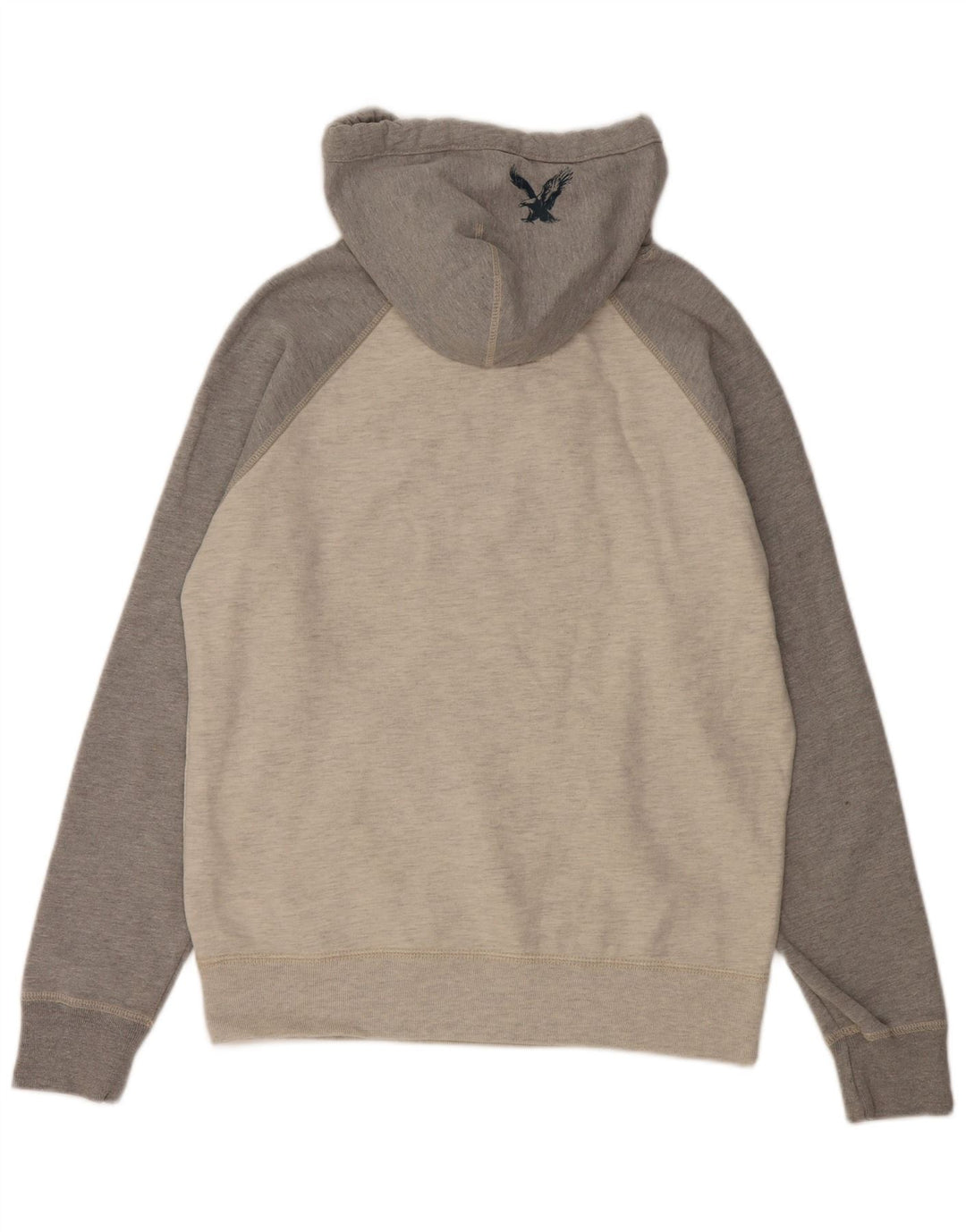 Maglione con cappuccio grafico da uomo American Eagle piccolo in cotone color block grigio