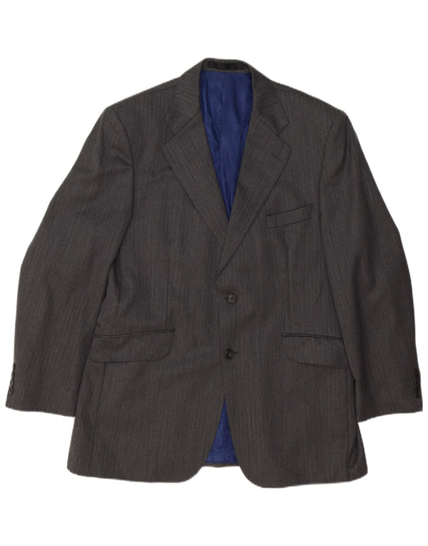 Giacca blazer a 2 bottoni Marks & Spencer da uomo UK 42 grande lana gessata grigia