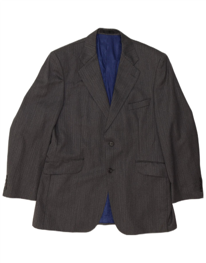 Giacca blazer a 2 bottoni Marks & Spencer da uomo UK 42 grande lana gessata grigia