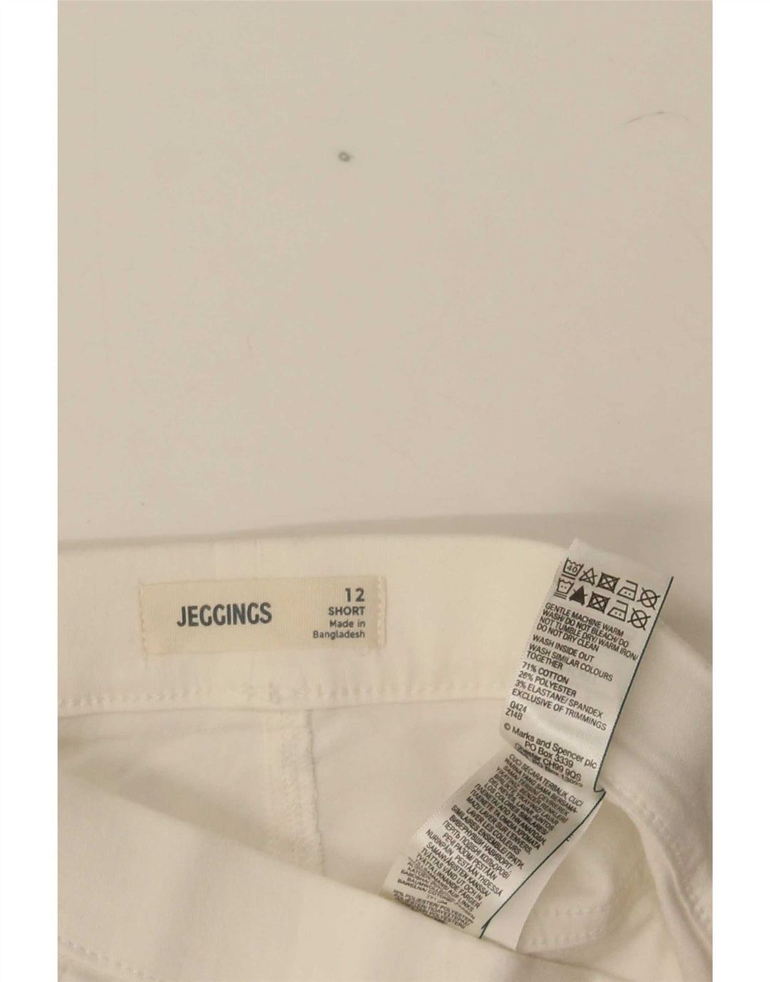 Pantaloni casual corti Marks & Spencer da donna UK 12 medi W30 L25 bianchi