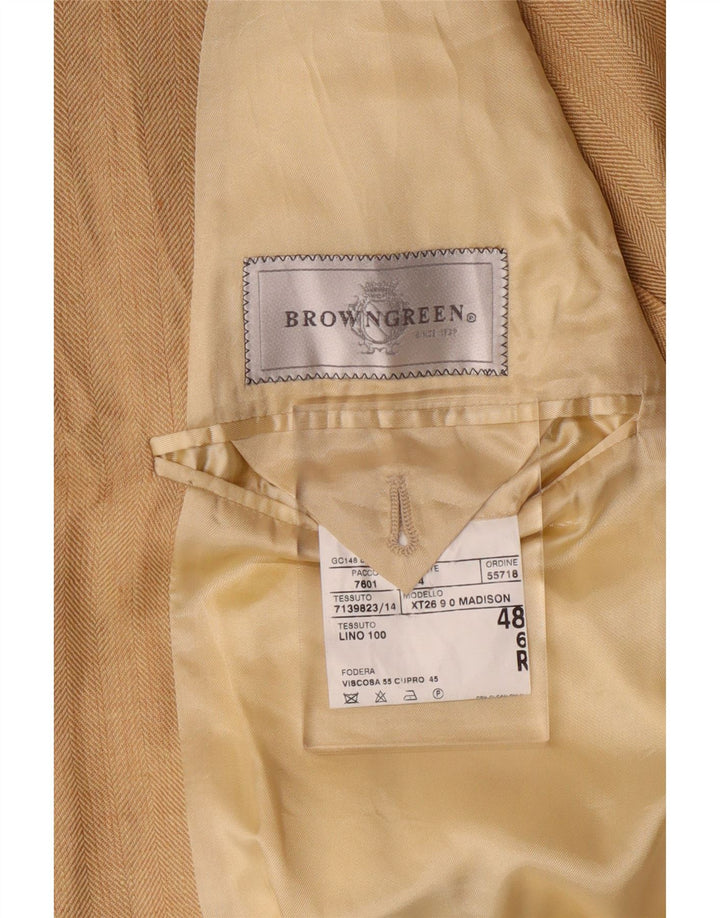 Giacca blazer a 3 bottoni vestibilità regolare Madison VINTAGE da uomo IT 48 Beige medio