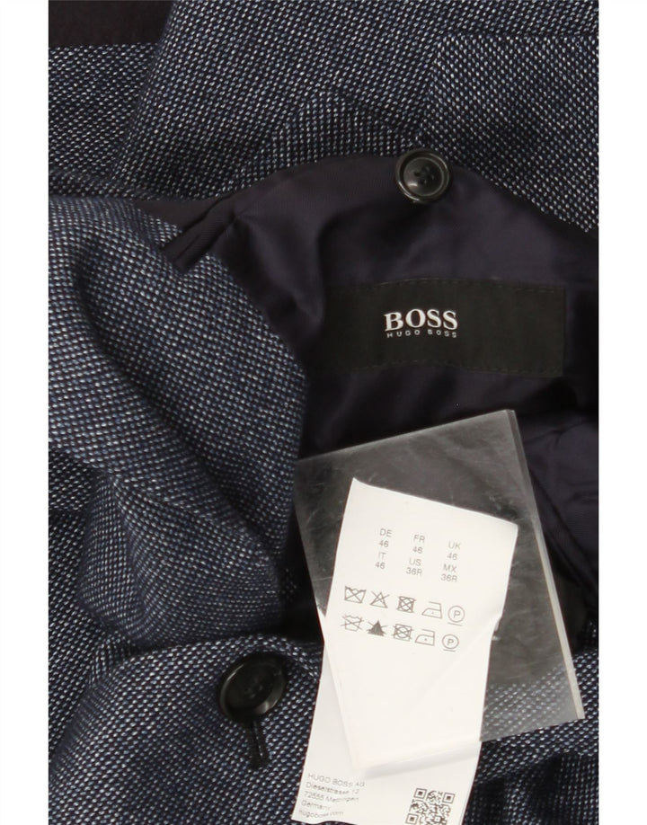 Giacca blazer da uomo a 2 bottoni HUGO BOSS EU 46 piccola in lana blu navy