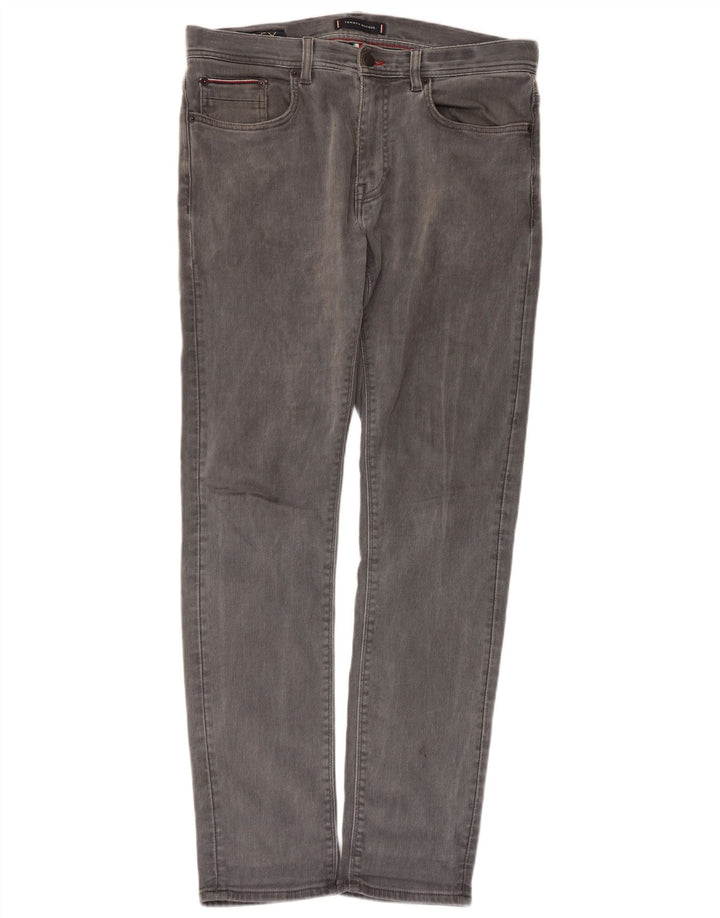 Tommy Hilfiger Uomo Bleecker Slim Jeans W32 L32 Cotone Grigio