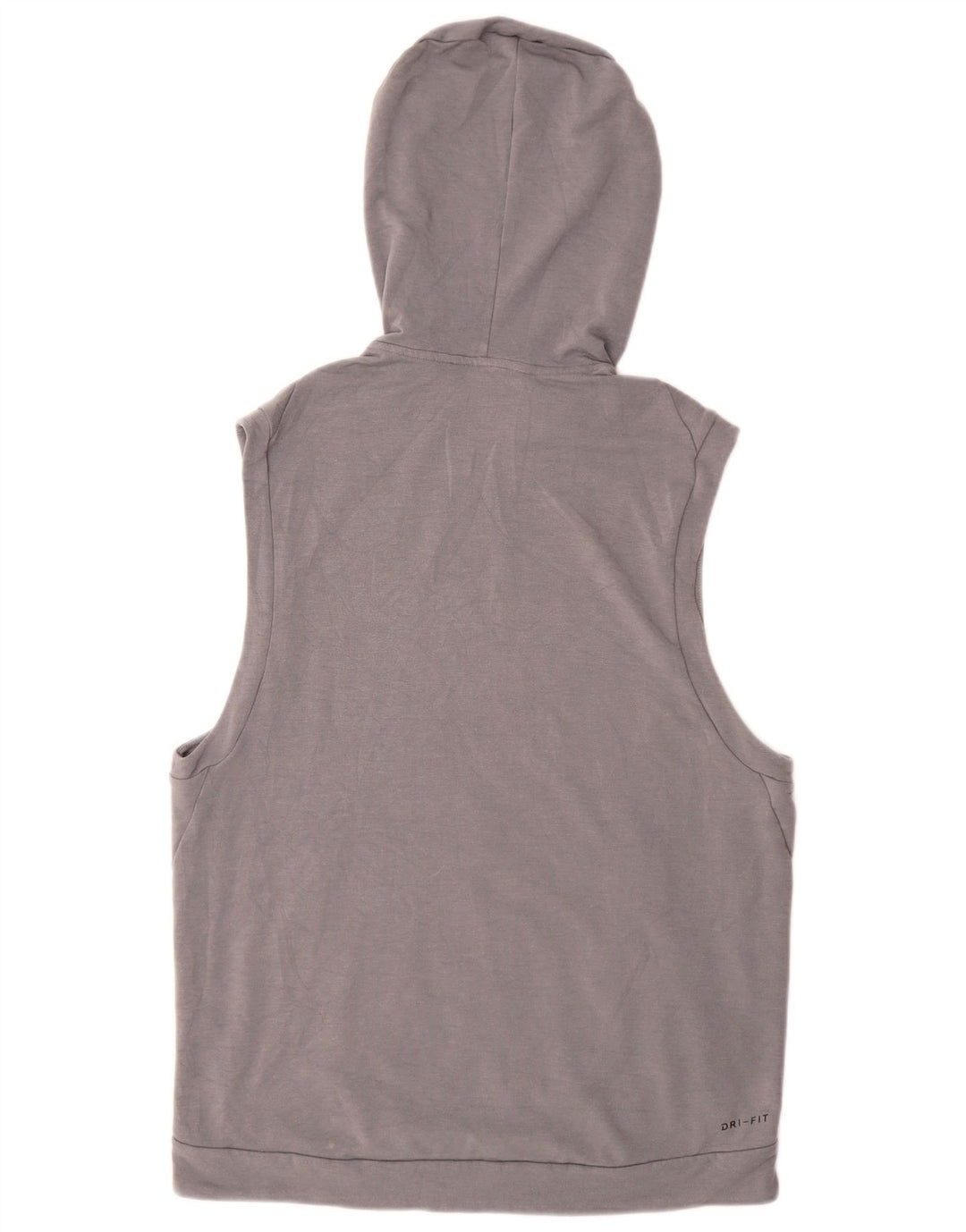 Maglione con cappuccio senza maniche NIKE Dri Fit da uomo in poliestere grigio medio