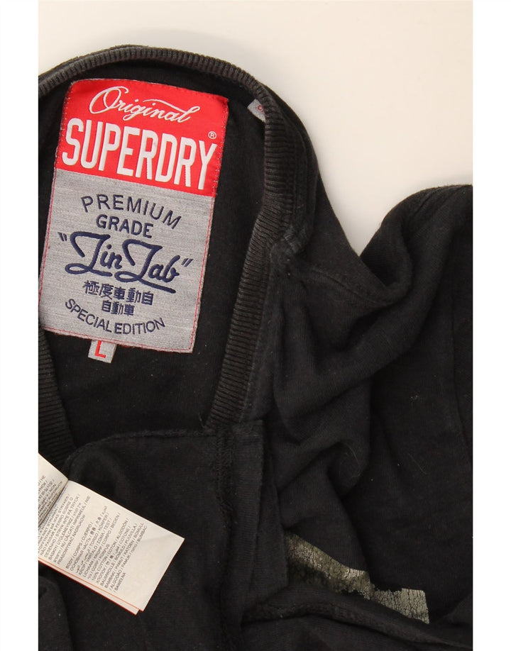 T-shirt grafica da uomo Superdry Top grande in cotone nero