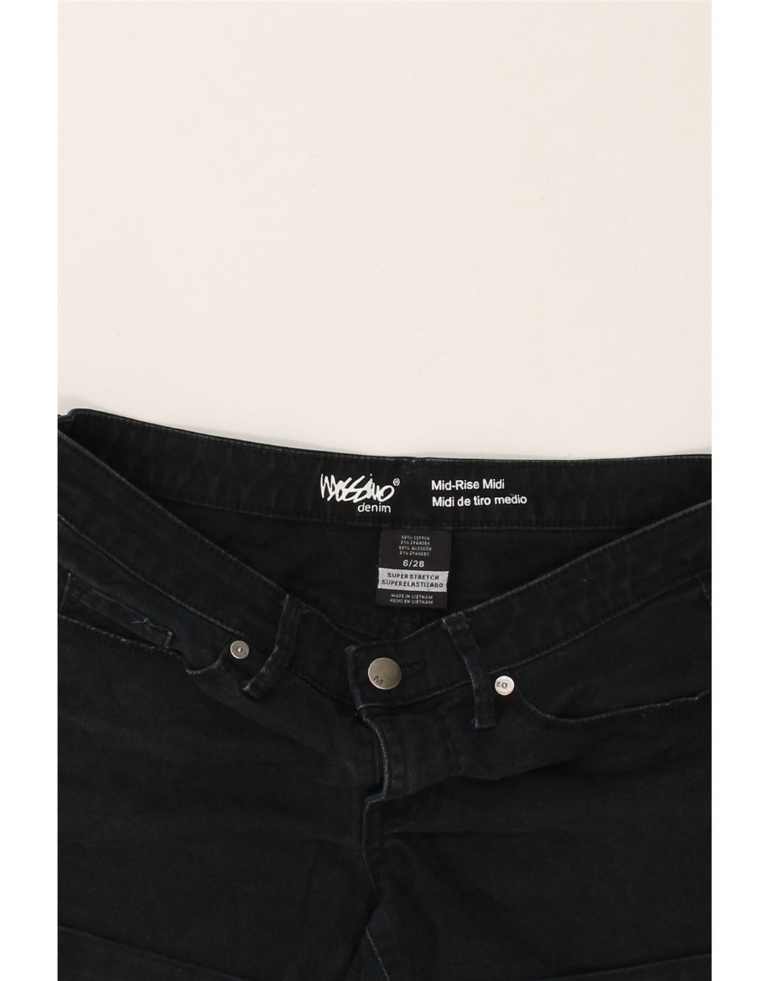 MOSSIMO Womens Mid Rise Denim Shorts US 6 Medium W28  Navy Blue Cotton Vintage Mossimo and Second-Hand Mossimo from Messina Hembry 