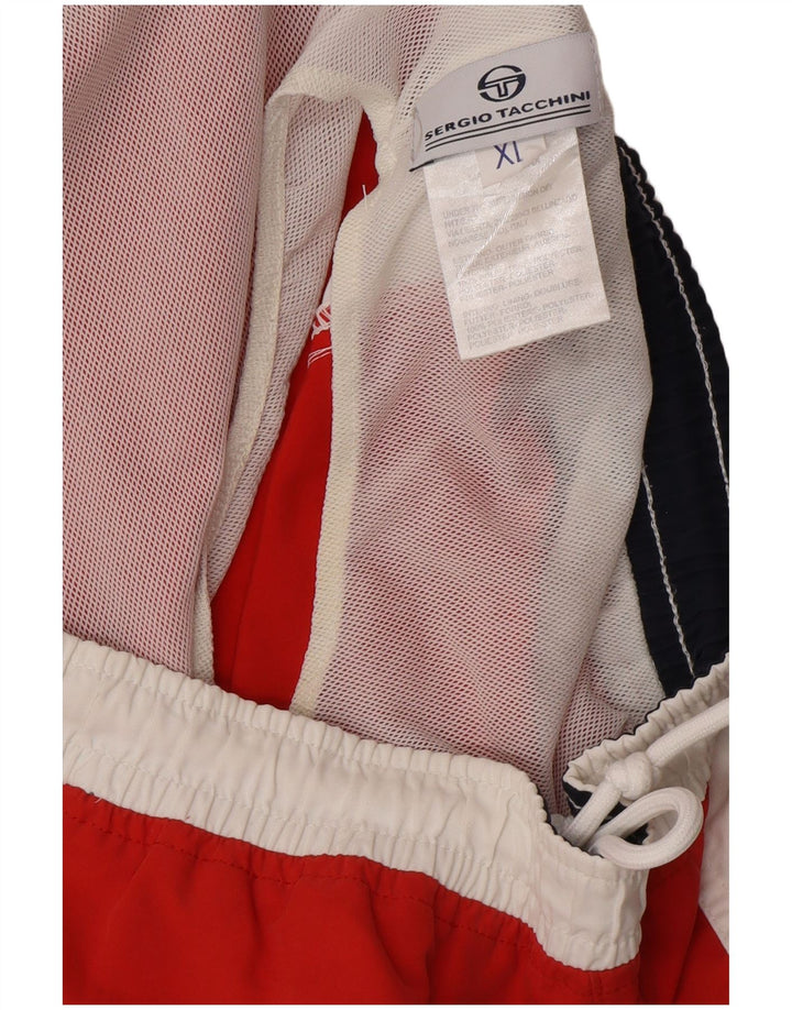 SERGIO TACCHINI Pantaloncini da bagno grafici da uomo XL Poliestere color block rosso