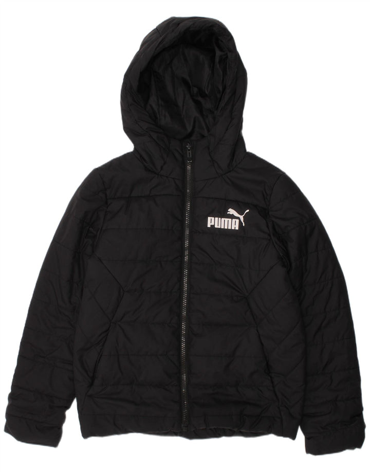 PUMA Boys Graphic Hooded Padded Jacket 7-8 Years Black