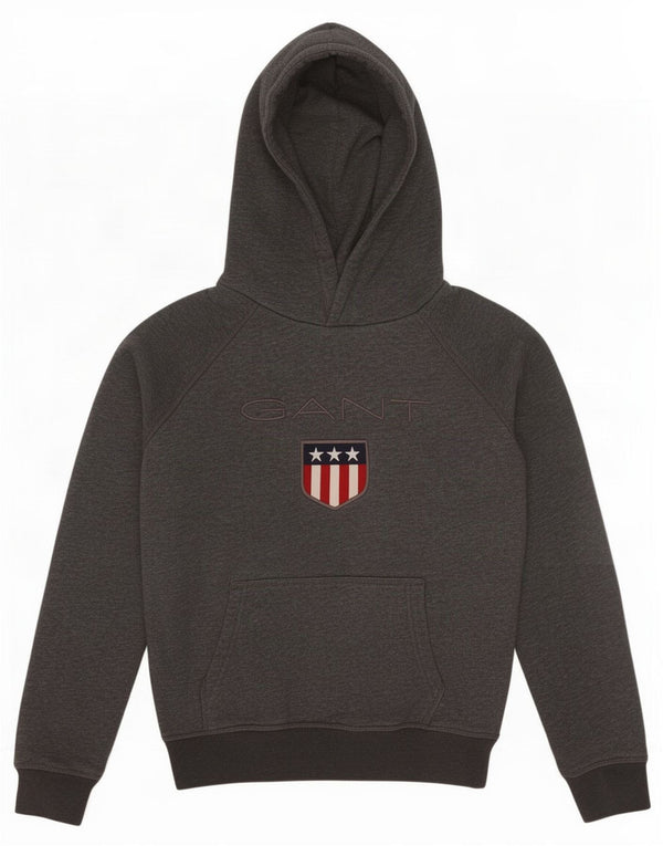 Maglione con cappuccio da bambino Gant 11-12 anni in cotone grigio