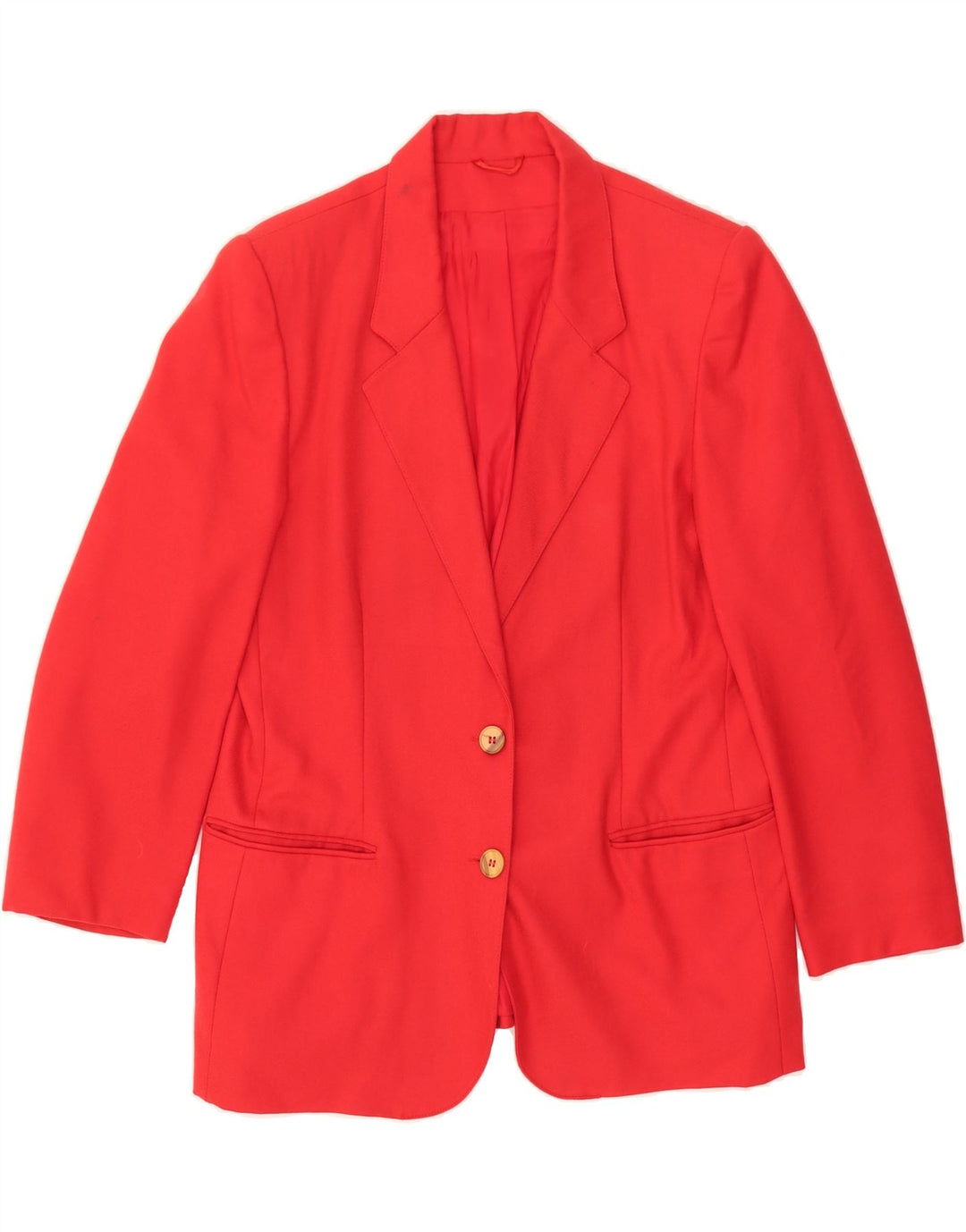 VINTAGE Womens 2 Button Blazer Jacket IT 48 XL Red Virgin Wool Vintage Vintage and Second-Hand Vintage from Messina Hembry 