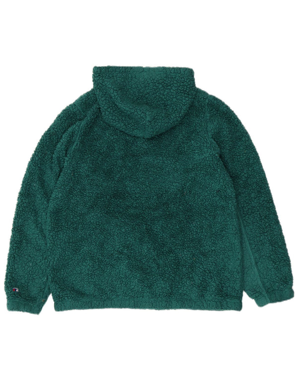 Maglione in pile con cappuccio grafico da donna CHAMPION UK 16 Large Verde Poliestere