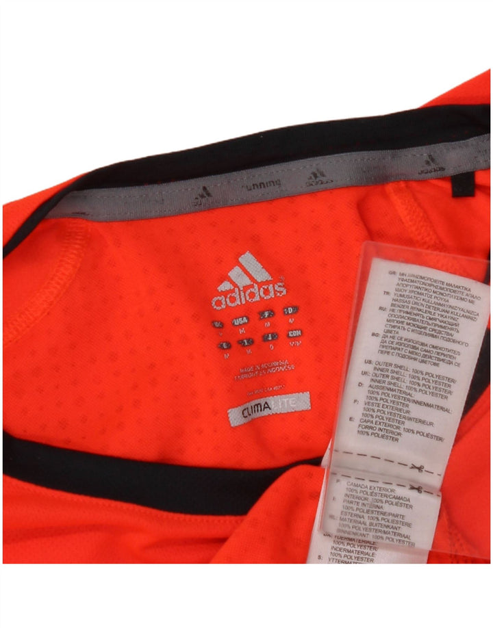 Top ADIDAS Climalite da uomo a maniche lunghe in poliestere arancione medio