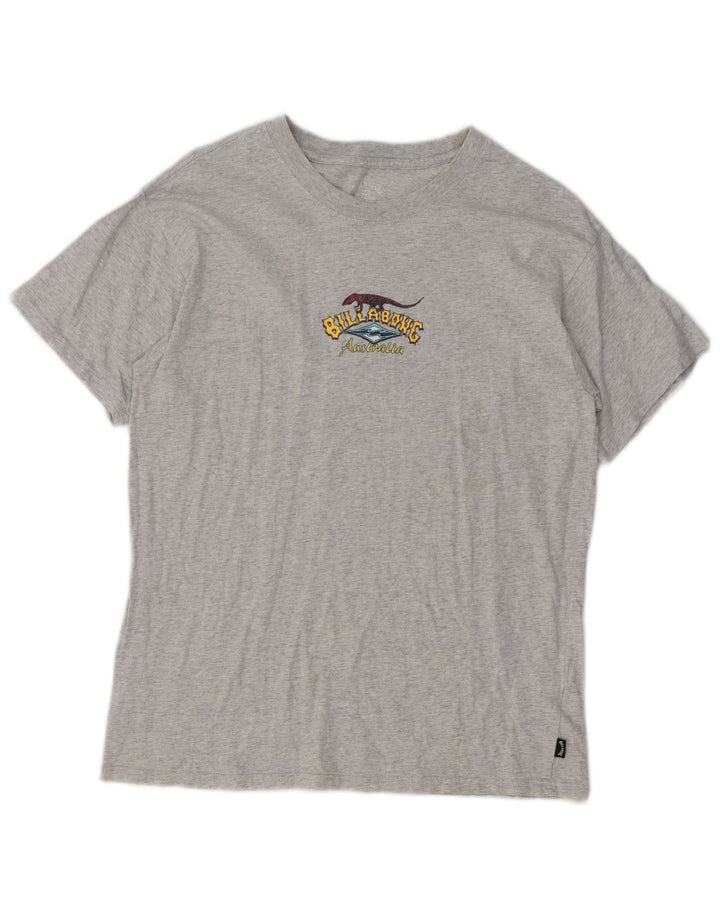 T-shirt grafica da uomo Billabong Top in cotone chiazzato grigio medio