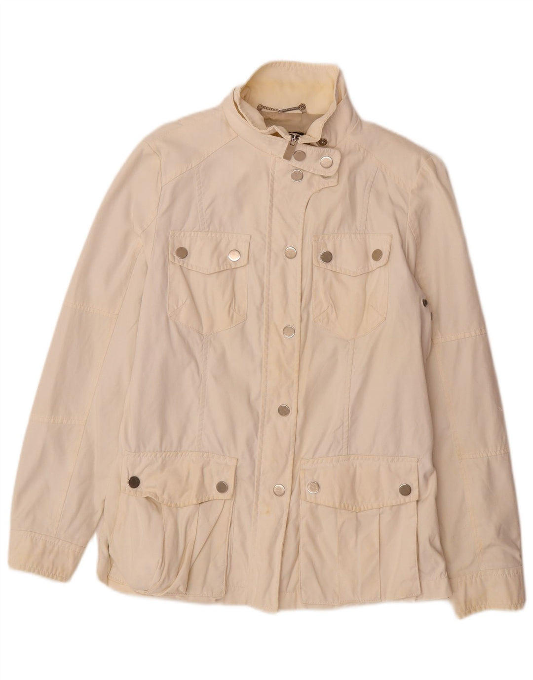 Giacca utility da donna Zara UK 16 grande nylon bianco sporco