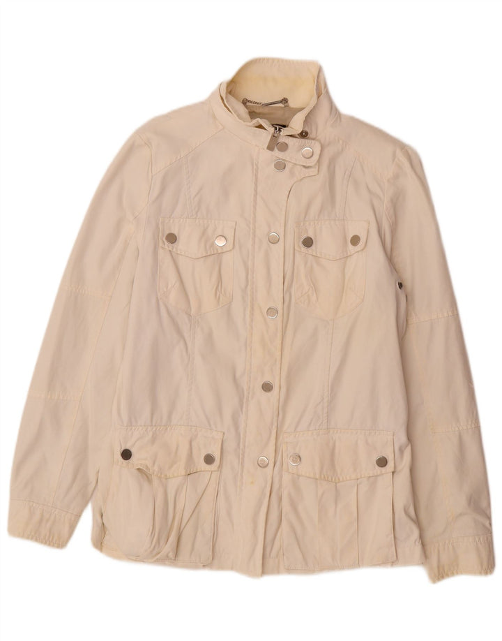 Giacca utility da donna Zara UK 16 grande nylon bianco sporco
