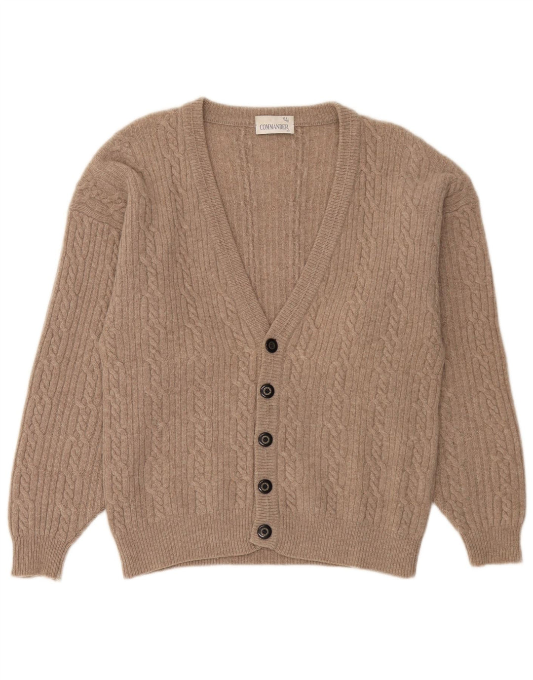 Maglione cardigan da uomo Commander IT 50 Lana d'agnello beige medio