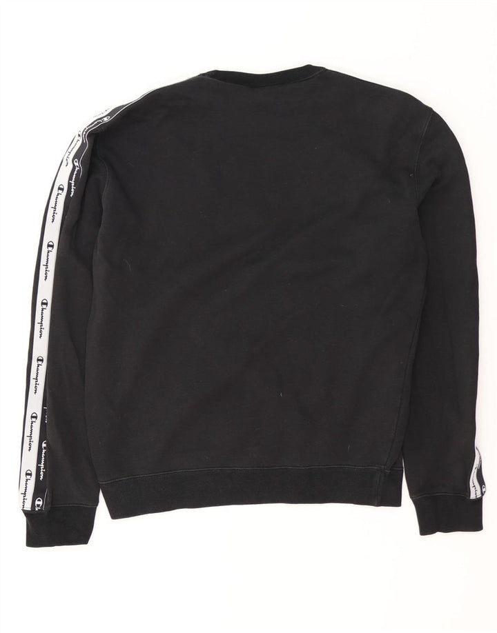 CHAMPION Felpa con grafica da uomo Maglione grande in cotone color block nero