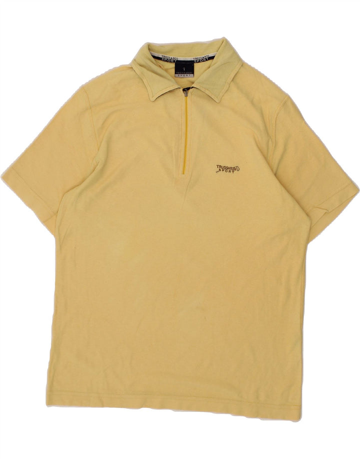 TRUSSARDI Mens Polo Shirt Medium Yellow Cotton Vintage Trussardi and Second-Hand Trussardi from Messina Hembry 