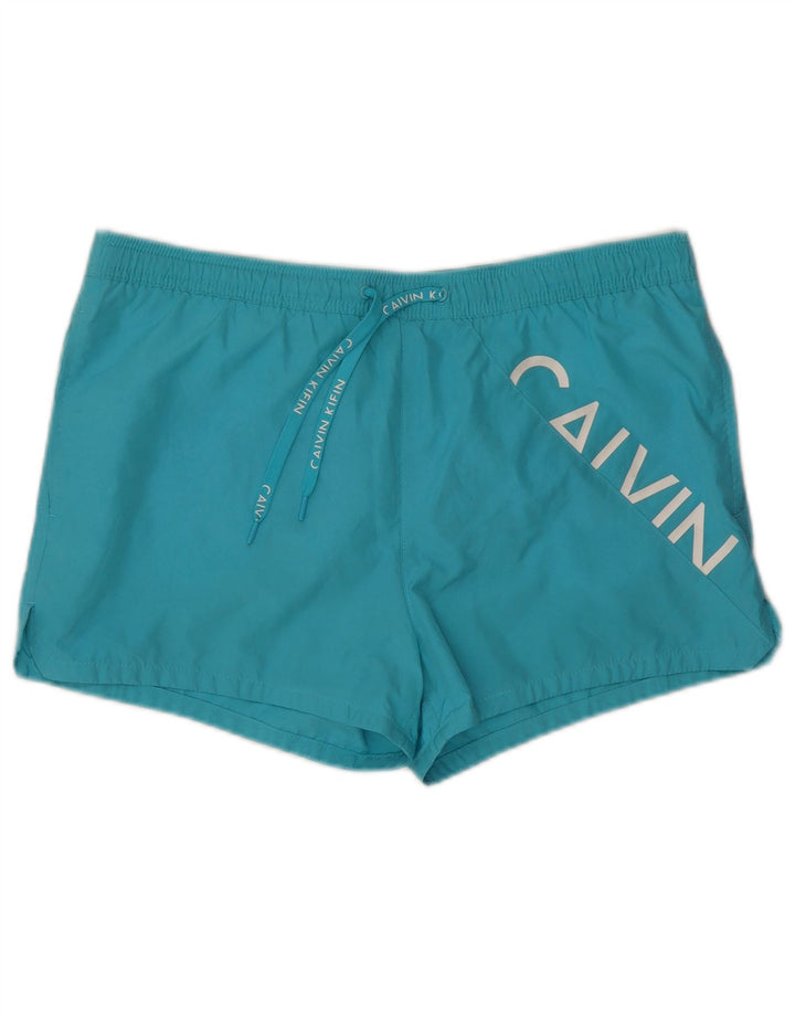 Pantaloncini da bagno grafici da uomo Calvin Klein Large Blue Beach